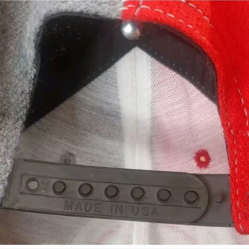 Budweiser Y2k Patchwork Logo Snapback Hat Cap Red… - image 6